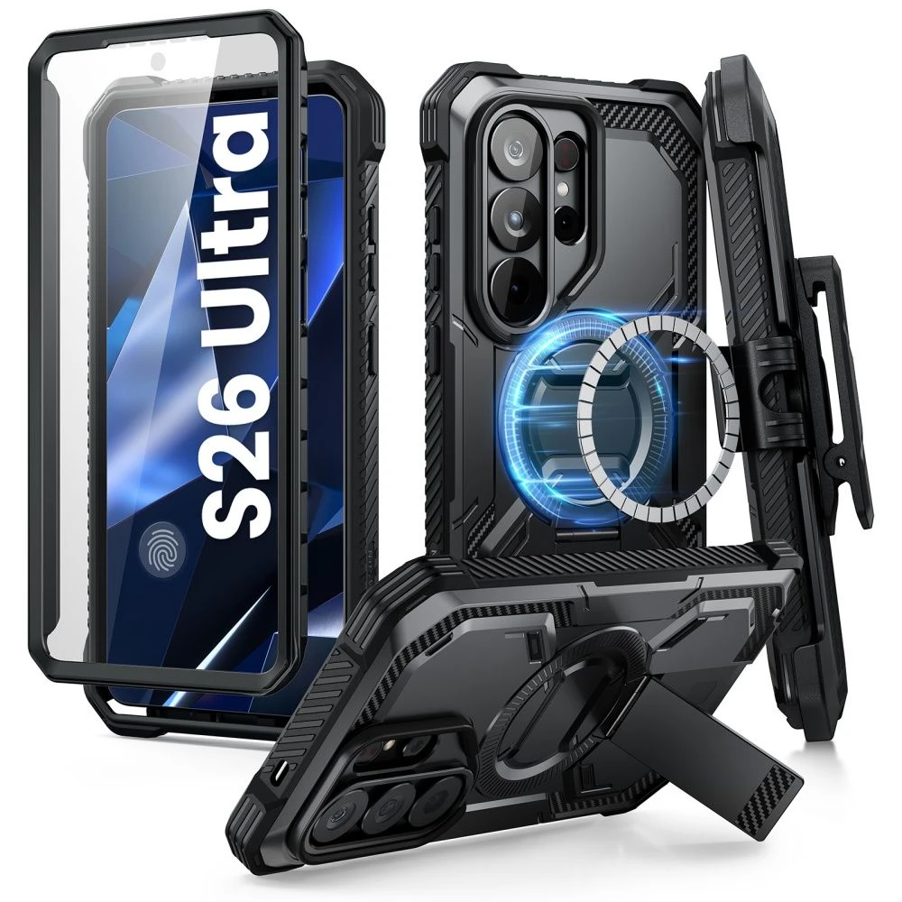 Dėklas SupCase IBLSN ArmorBox Clip Mag MagSafe Samsung Galaxy S26 Ultra juodos spalvos