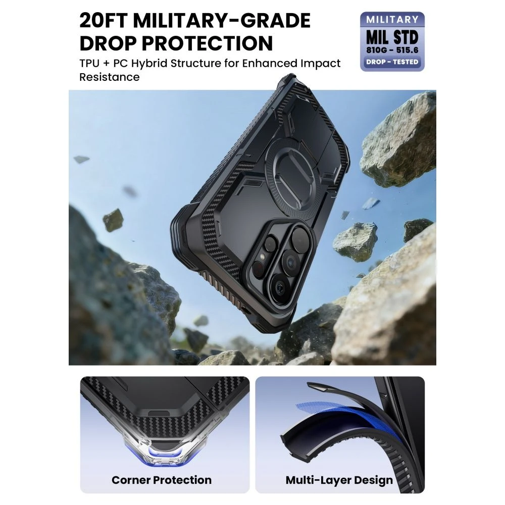 Dėklas SupCase IBLSN ArmorBox Clip Mag MagSafe Samsung Galaxy S26 Ultra juodos spalvos
