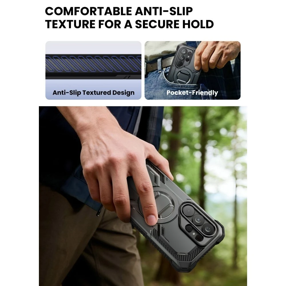 Dėklas SupCase IBLSN ArmorBox Clip Mag MagSafe Samsung Galaxy S26 Ultra juodos spalvos