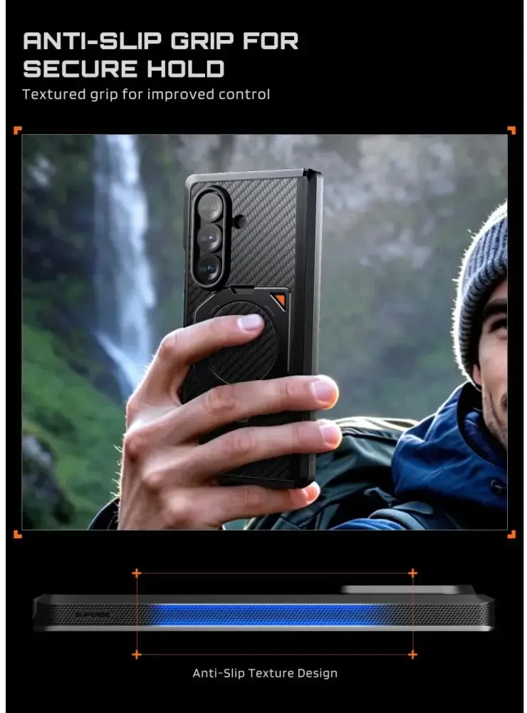 Dėklas SUPCASE UB AERO MAGSAFE 2-SET GALAXY Z FOLD 8 ULTRA ARAMID Juodas