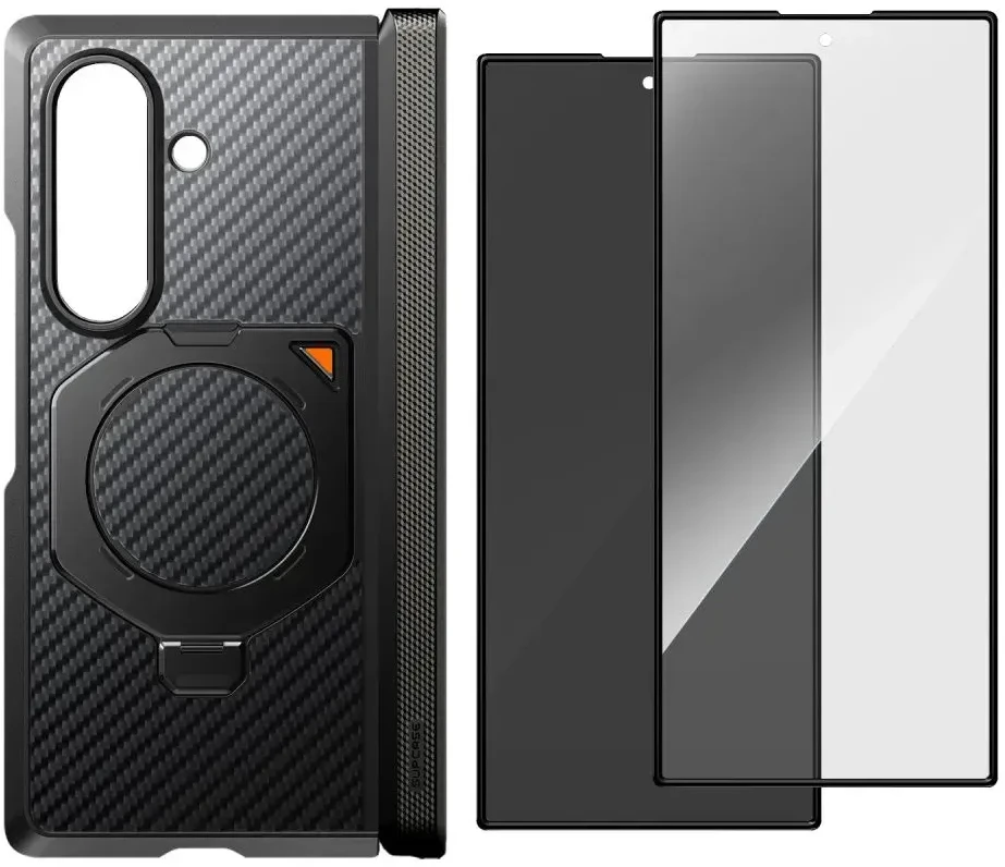 Dėklas SUPCASE UB AERO MAGSAFE 2-SET GALAXY Z FOLD 8 ULTRA ARAMID Juodas