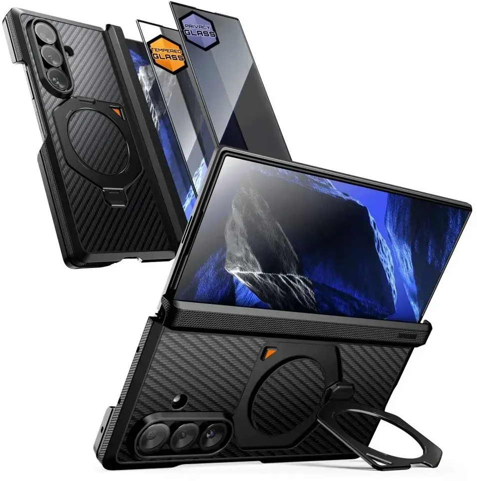 Dėklas SUPCASE UB AERO MAGSAFE 2-SET GALAXY Z FOLD 8 ULTRA ARAMID Juodas