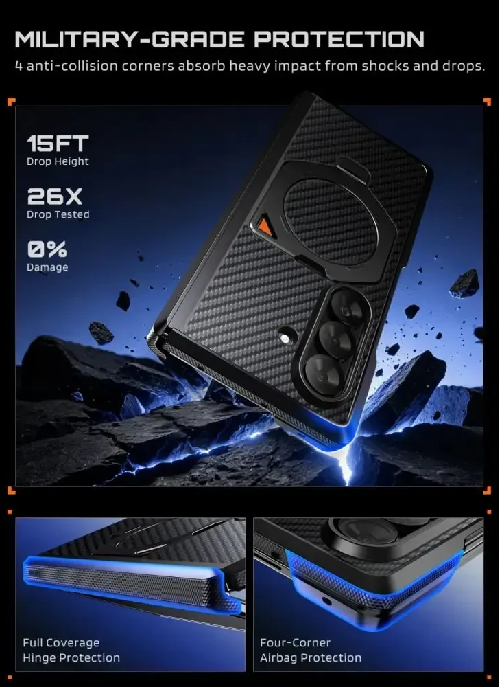 Dėklas SUPCASE UB AERO MAGSAFE 2-SET GALAXY Z FOLD 8 ULTRA ARAMID Juodas