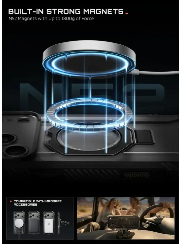SupCase UB GRIP MAG MagSafe iPhone 17 Pro Max / 18 Pro Max DĖKLAS Juodas
