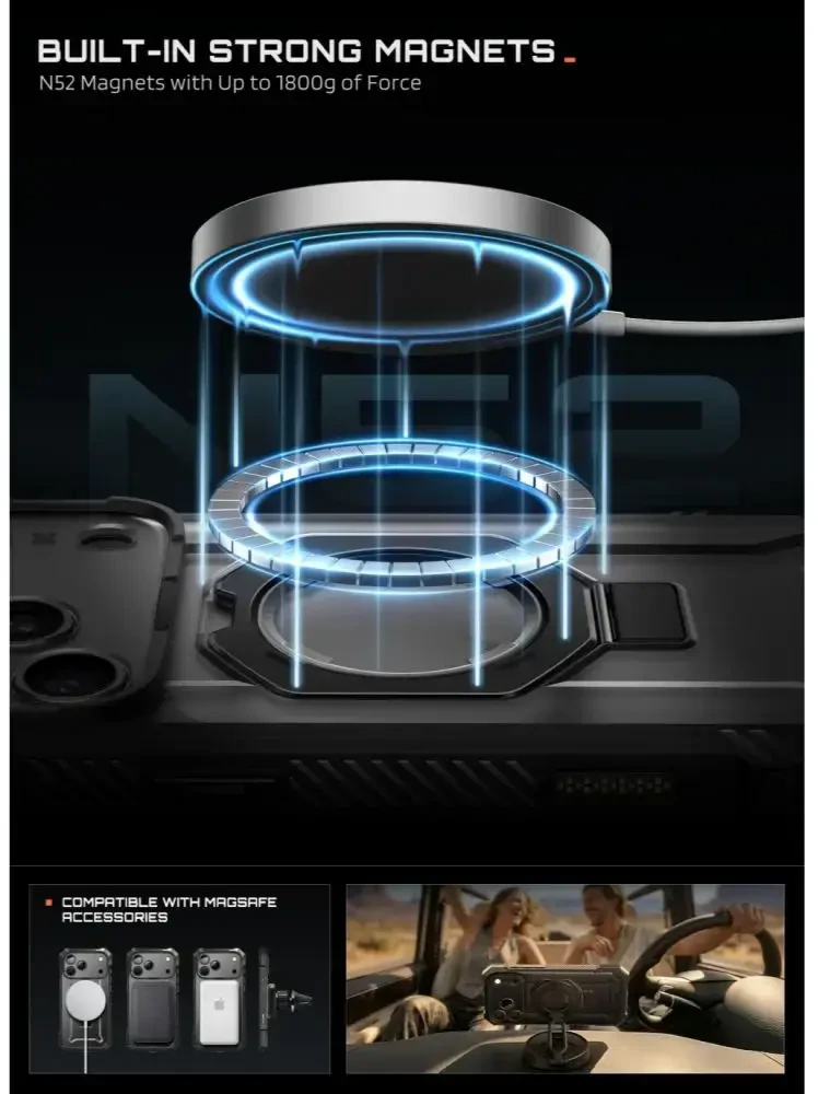 Dėklas SupCase UB GRIP MAG MagSafe iPhone 17 Pro / 18 Pro Juodas