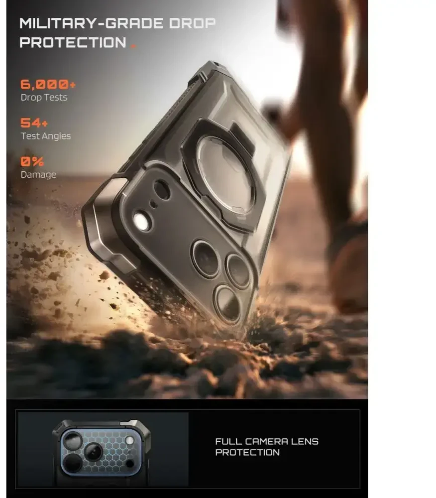 SupCase UB GRIP MAG MagSafe iPhone 17 Pro Max / 18 Pro Max DĖKLAS Juodas