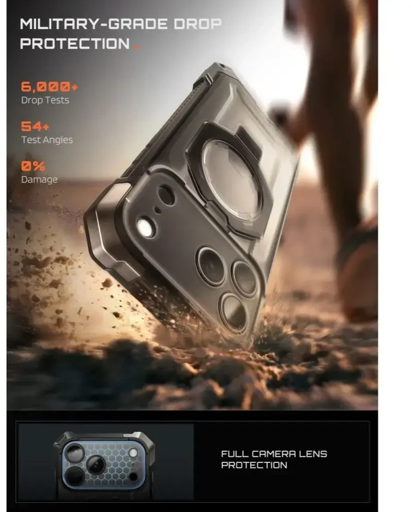 Dėklas SupCase UB GRIP MAG MagSafe iPhone 17 Pro / 18 Pro Juodas