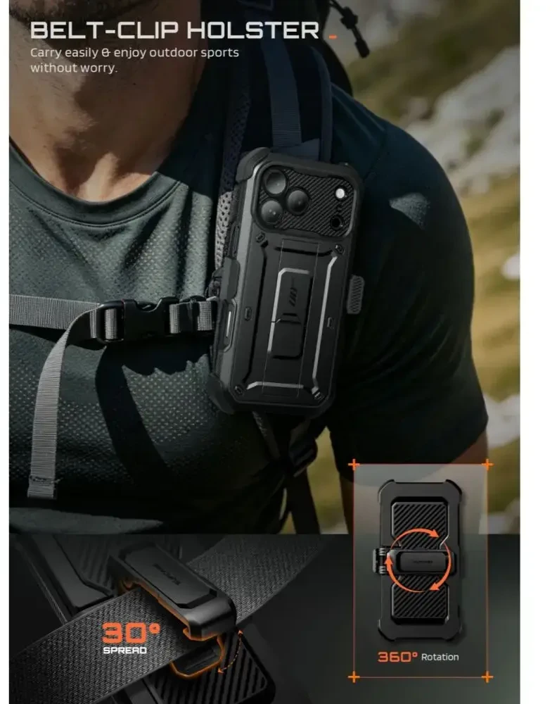 Dėklas SupCase UNICORN BEETLE Pro iPhone 17 Pro / 18 Pro Juodas