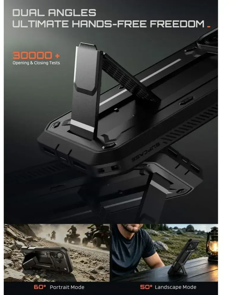 Dėklas SupCase UNICORN BEETLE Pro iPhone 17 Pro / 18 Pro Juodas