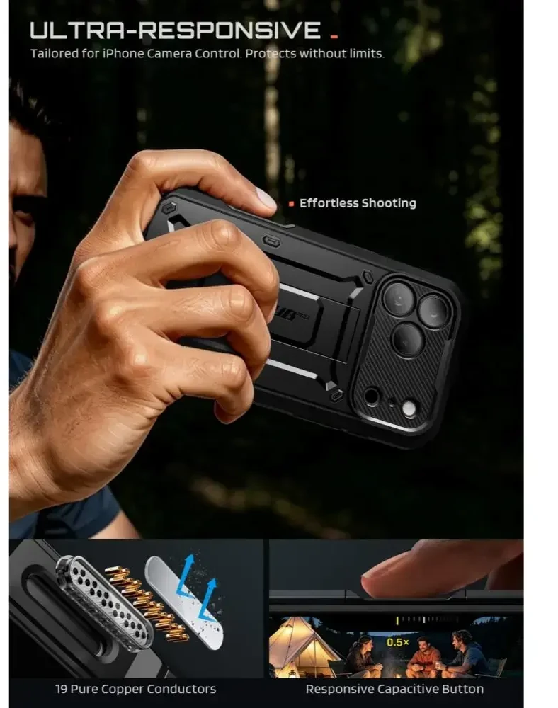 Dėklas SupCase UNICORN BEETLE Pro iPhone 17 Pro / 18 Pro Juodas