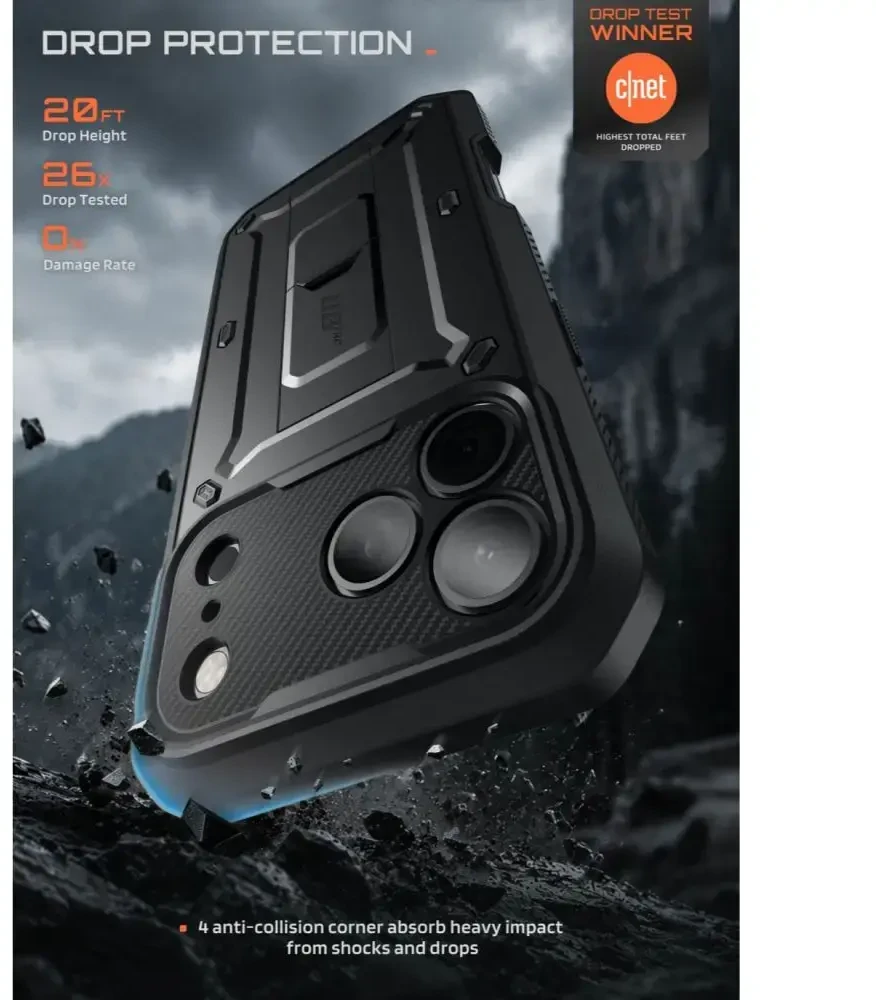 SupCase UNICORN BEETLE Pro iPhone 17 Pro Max / 18 Pro Max DĖKLAS Juodas
