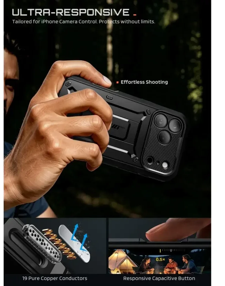 SupCase UNICORN BEETLE Pro iPhone 17 Pro Max / 18 Pro Max DĖKLAS Juodas