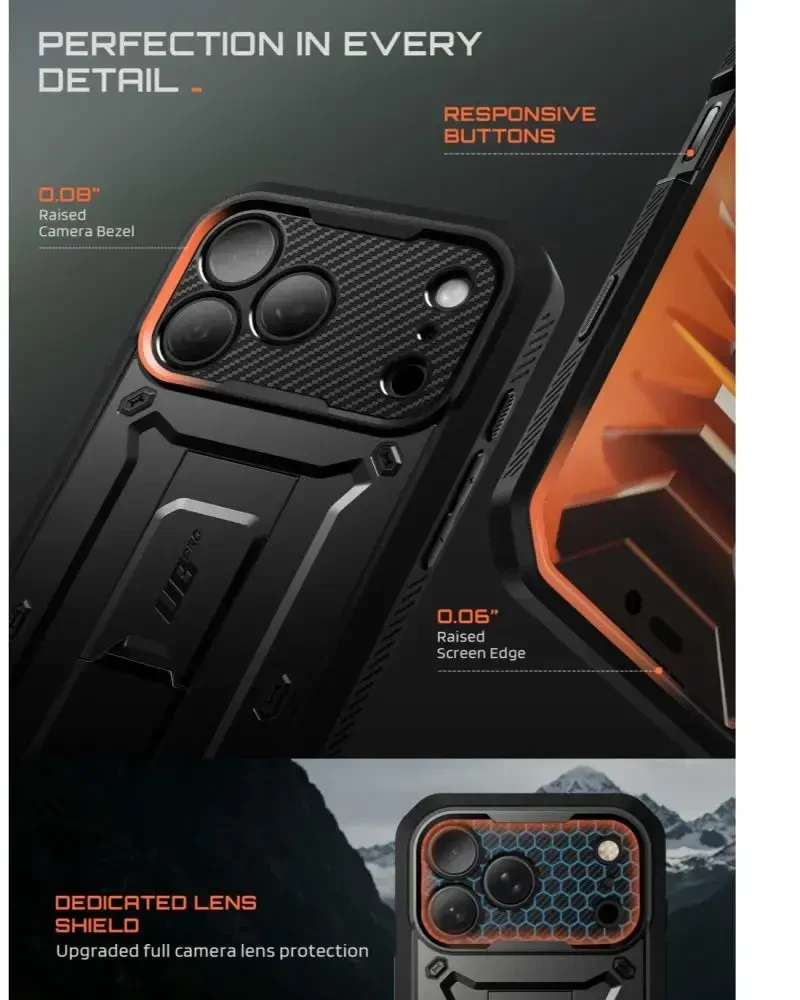 SupCase UNICORN BEETLE Pro iPhone 17 Pro Max / 18 Pro Max DĖKLAS Juodas