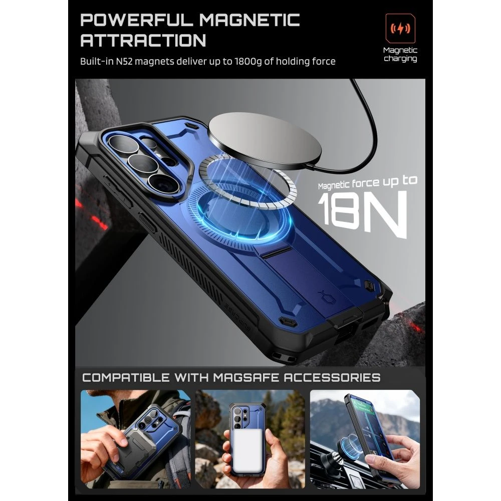 „SupCase Unicorn Beetle Pro MAG MagSafe 2“ dėklas Samsung Galaxy S26 Ultra dėklas Cobalt