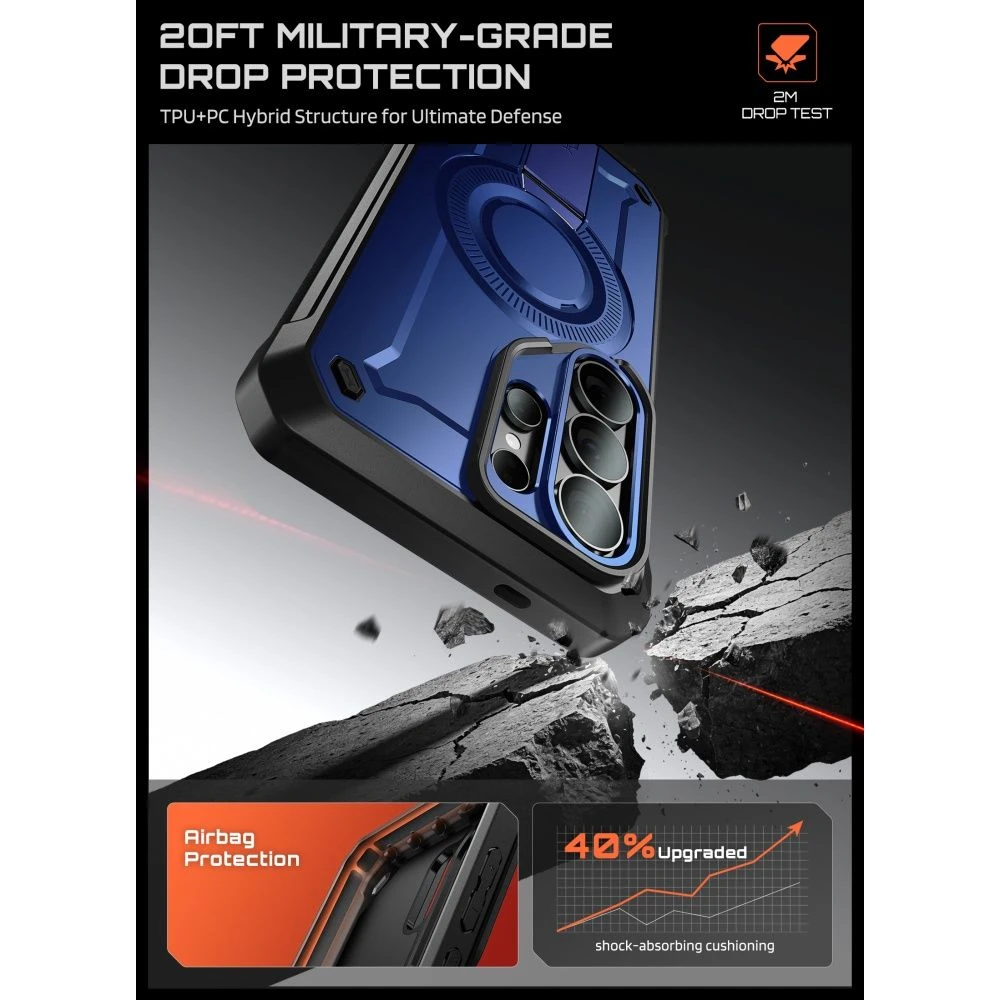 „SupCase Unicorn Beetle Pro MAG MagSafe 2“ dėklas Samsung Galaxy S26 Ultra dėklas Cobalt