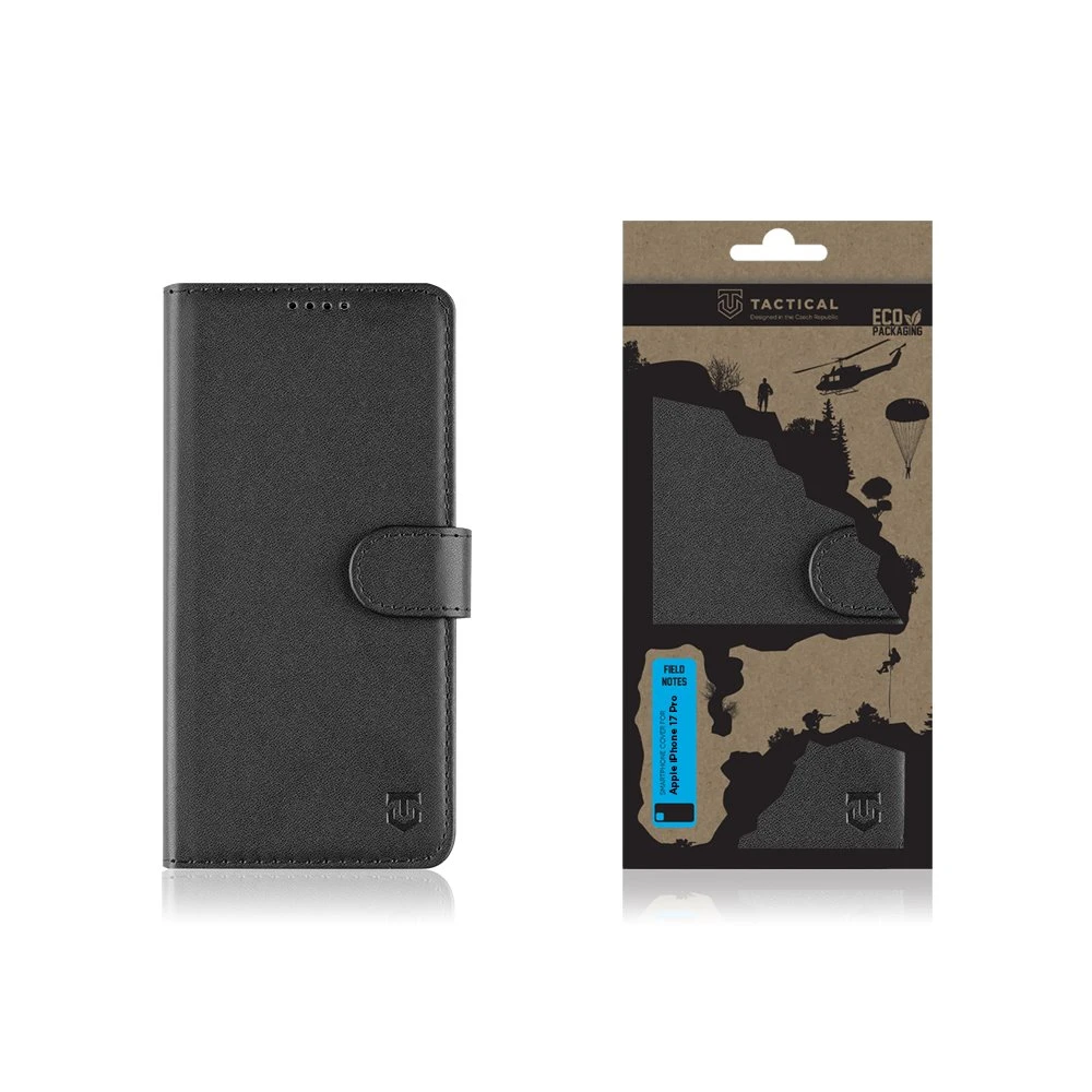 Dėklas Tactical Field Notes for Apple iPhone 17 Pro juodos spalvos