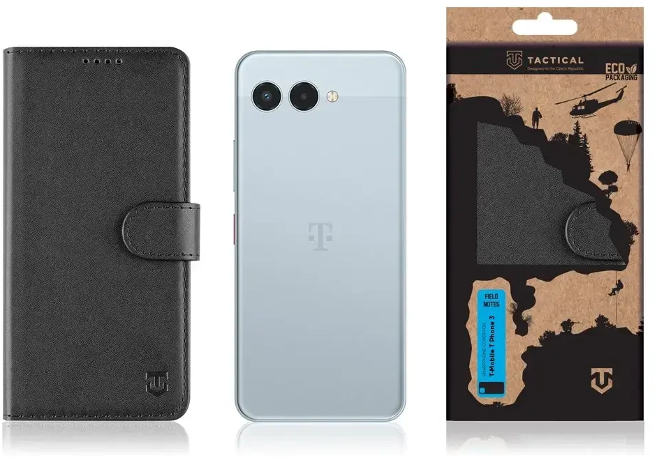 Dėklas Tactical Field Notes skirtas T-Mobile T Phone 3 juodos spalvos