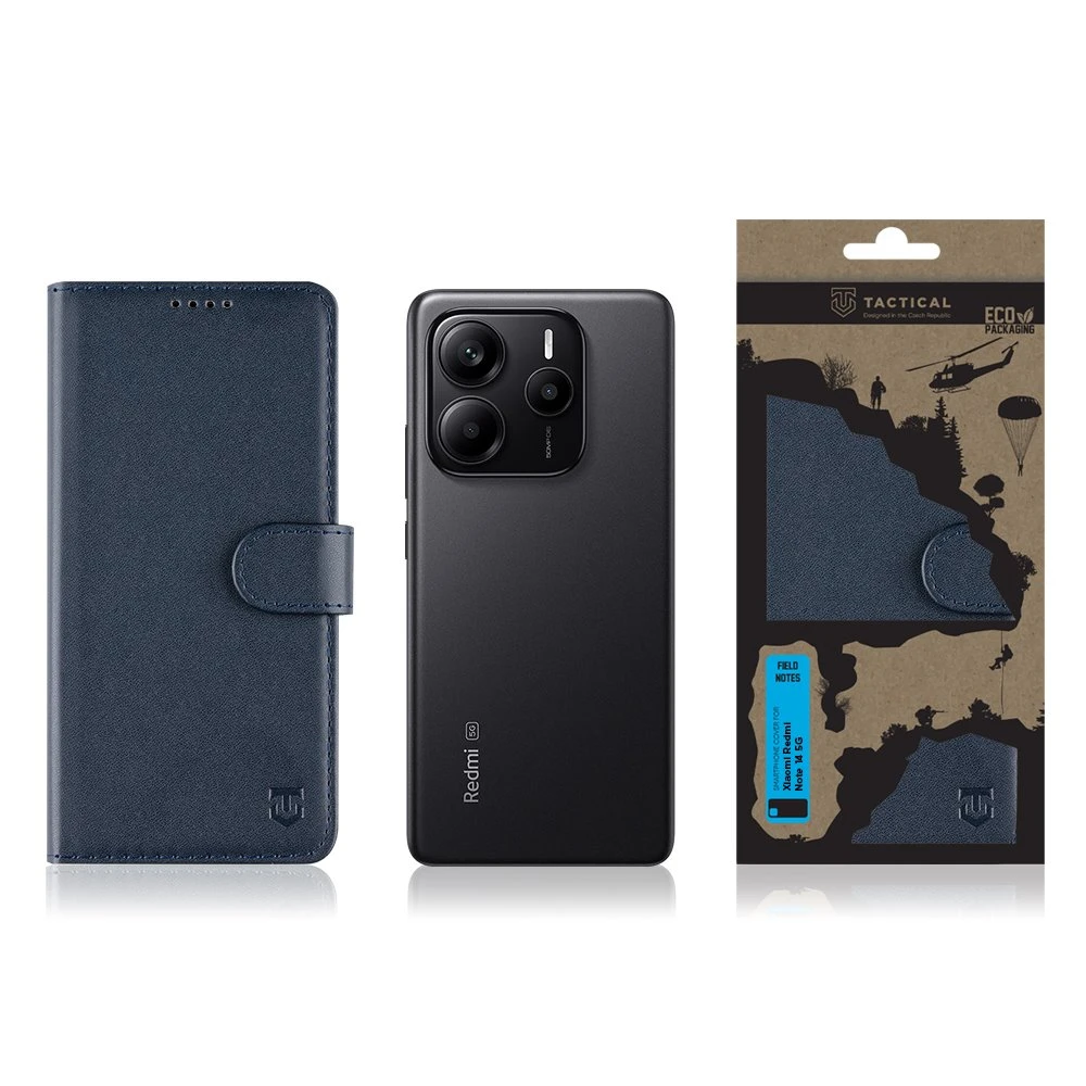 Tactical Field Notes Xiaomi Redmi Note 14 5G dėklas telefonui mėlynos spalvos