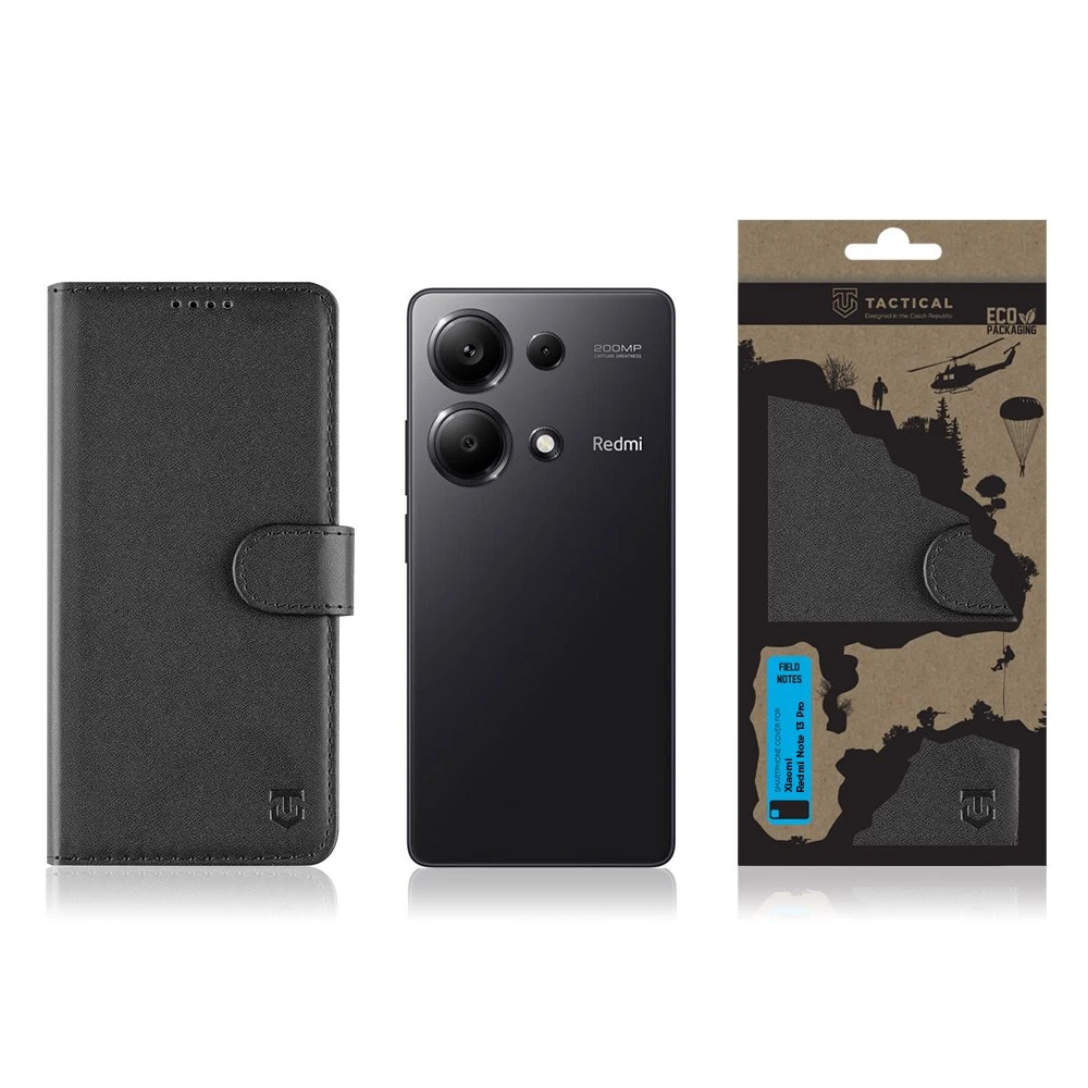 Tactical Field Notes skirtas Xiaomi Redmi Note 13 Pro 5G/Poco X6 5G dėklas telefonui juodos spalvos