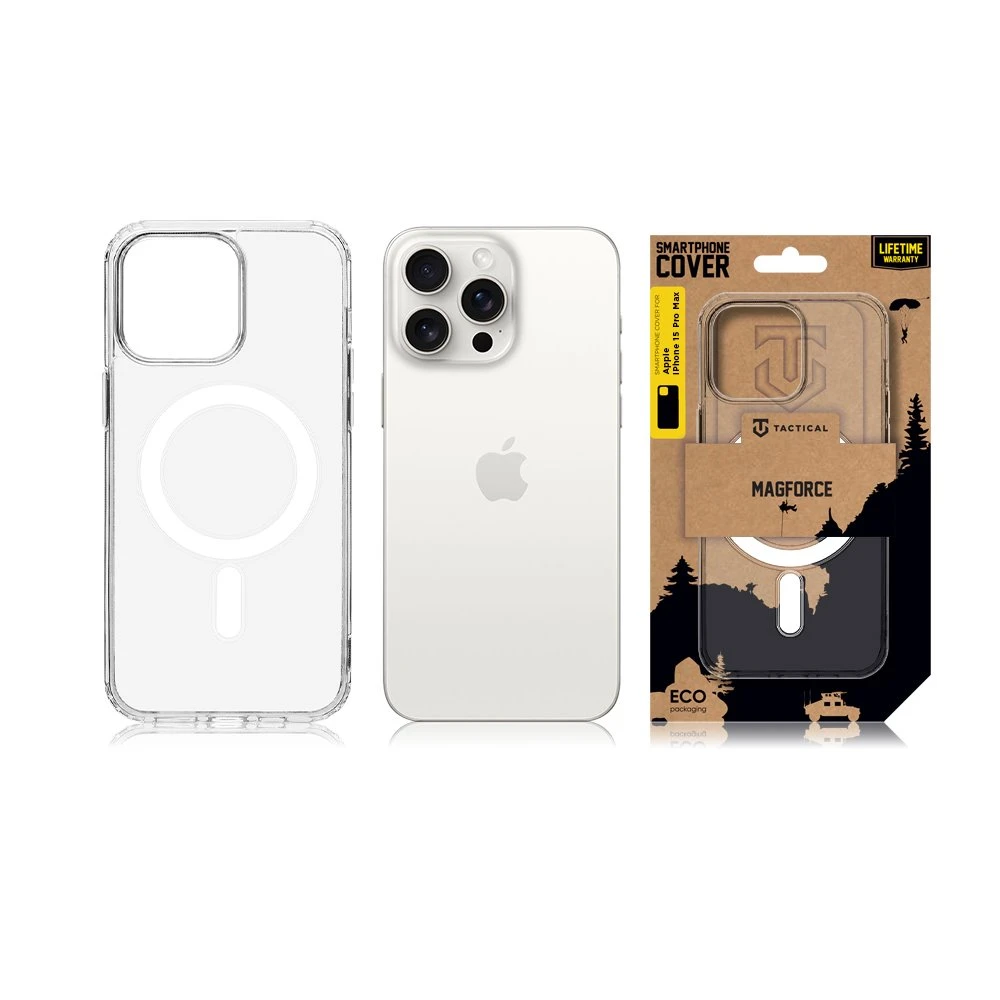 Tactical MagForce dėklas telefonui Apple iPhone 15 Pro Max skaidrus