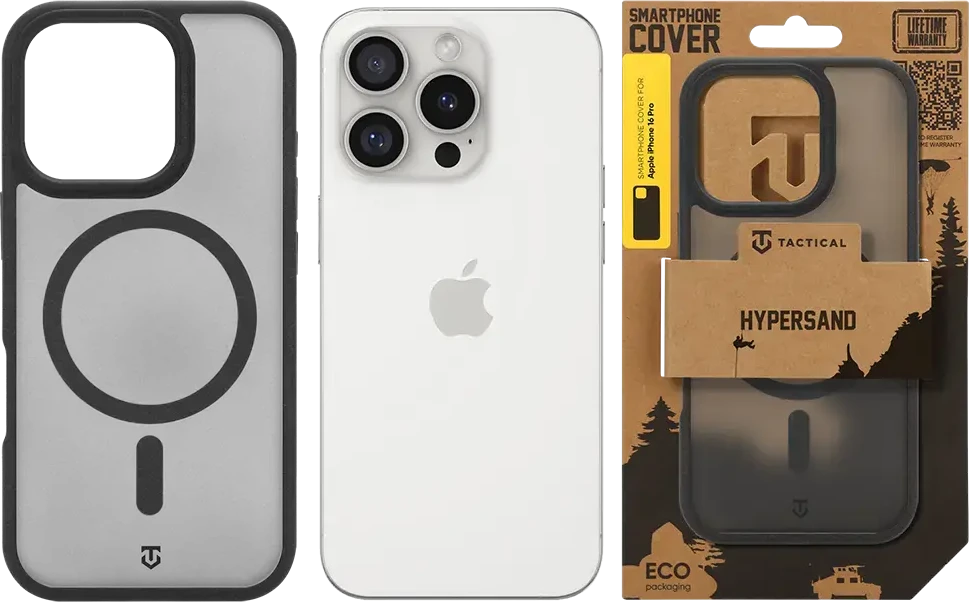 Dėklas Tactical MagForce Hypersand Cover for Apple iPhone 16 Pro Asphalt