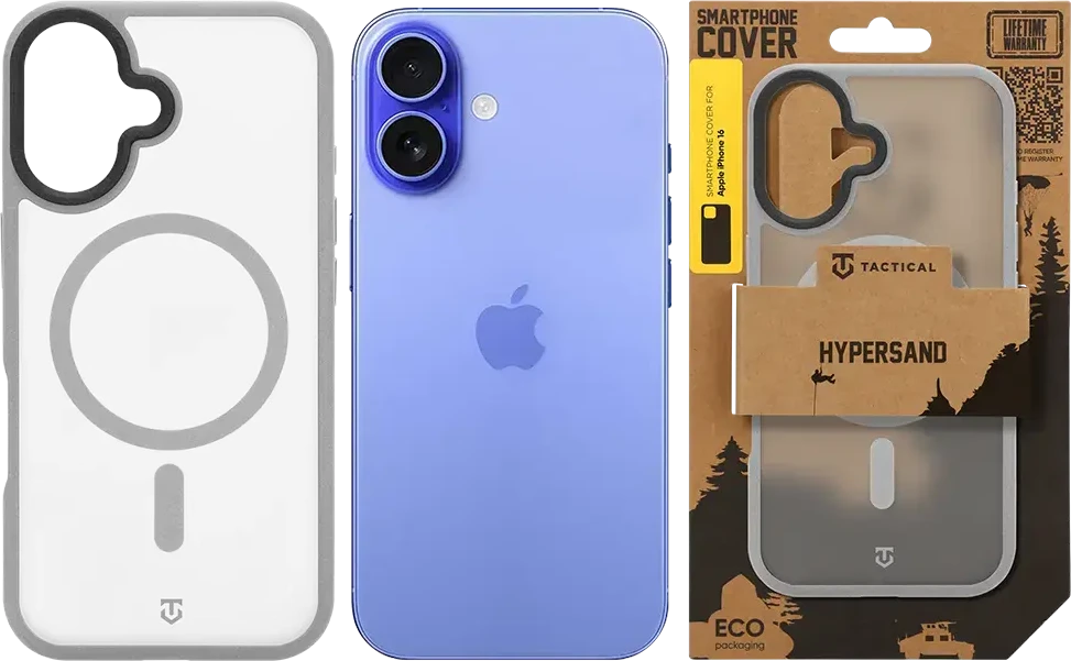 Dėklas Tactical MagForce Hypersand Cover for Apple iPhone 16 Light Pilkas