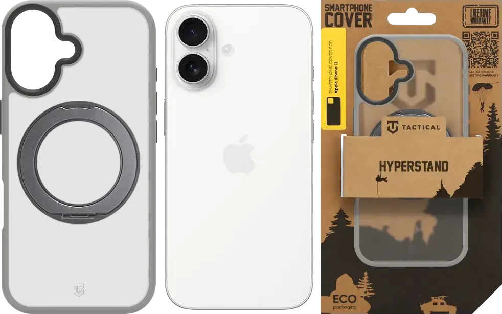 Dėklas Tactical MagForce Hyperstand Cover for Apple iPhone 17 Light Pilkas