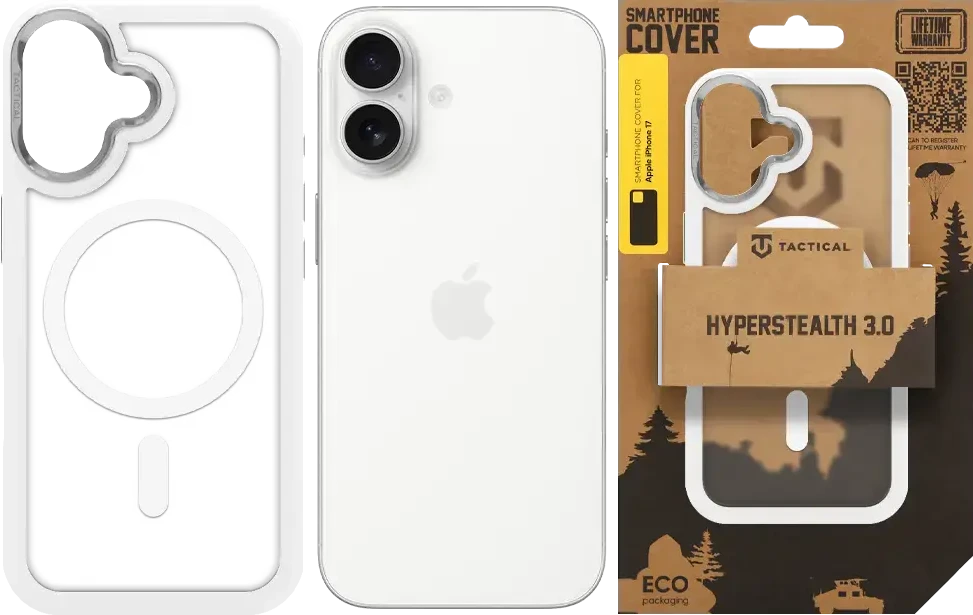 Dėklas Tactical MagForce Hyperstealth 3.0 Cover for Apple iPhone 17 Snow Baltas