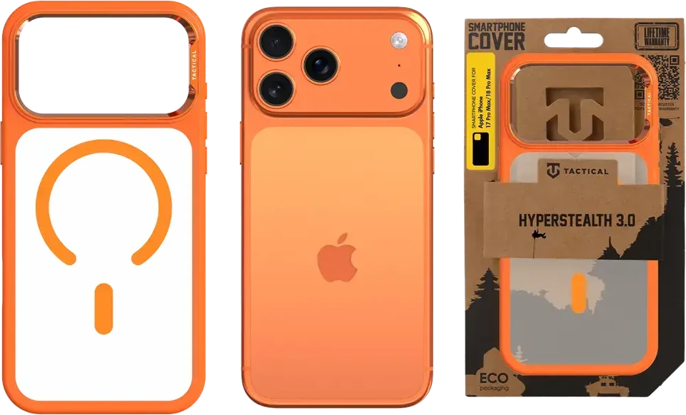 Dėklas Tactical MagForce Hyperstealth 3.0 Cover for Apple iPhone 17 Pro Max/18 Pro Max Agent Oranžinis