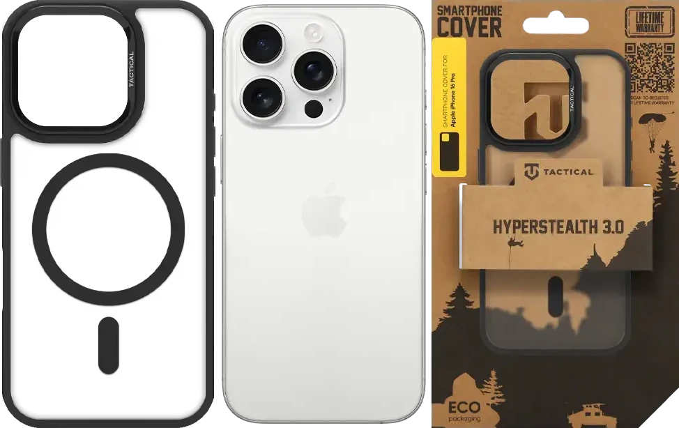 Dėklas Tactical MagForce Hyperstealth 3.0 Cover for Apple iPhone 16 Pro Asphalt