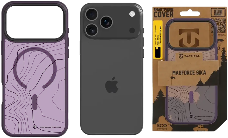 Dėklas Tactical MagForce Hyperstealth Sika užvalkalas Apple iPhone 17 Pro Max/18 Pro Max bordo dūmų