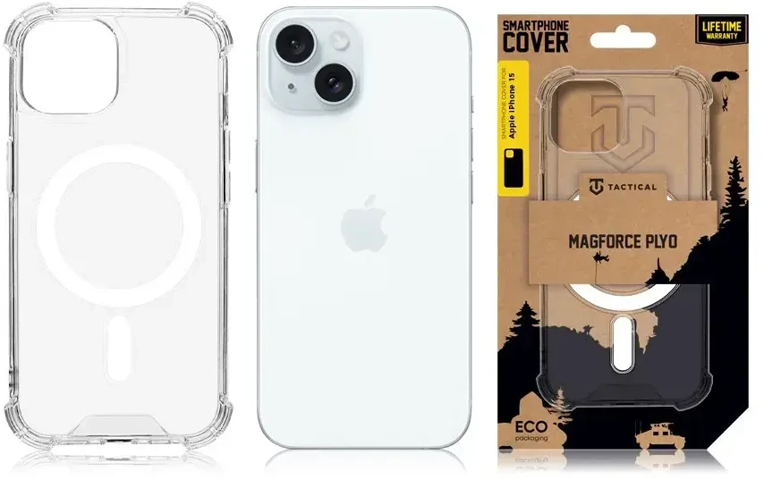 Dėklas Tactical MagForce Plyo dangtelis, skirtas Apple iPhone 15 Skaidrus