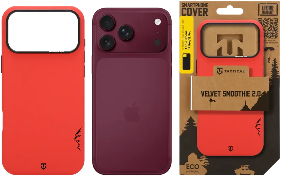 Dėklas Tactical MagForce Velvet Smoothie 2.0 Cover for Apple iPhone 18 Pro/17 Pro Chilli
