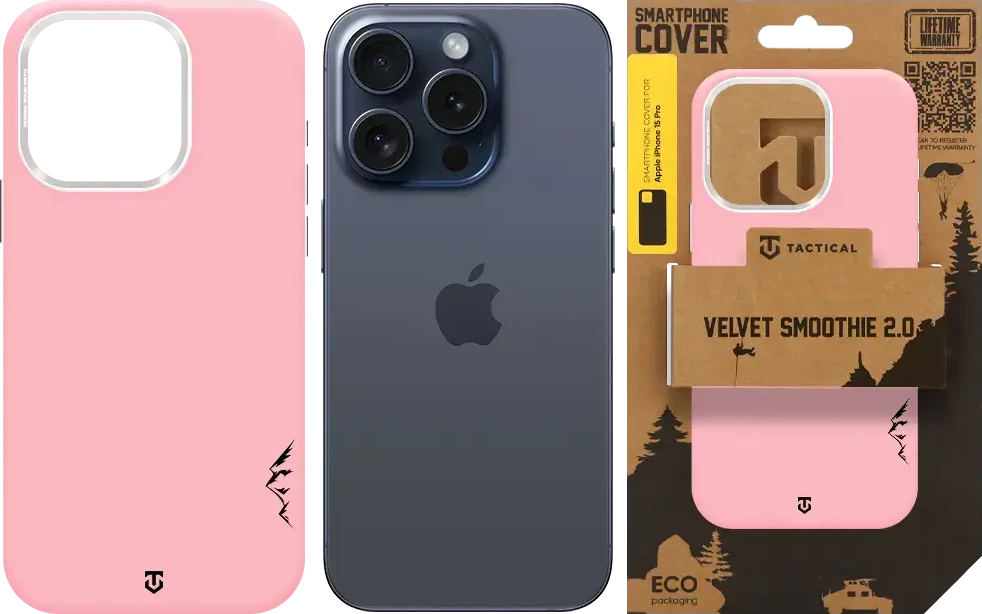 Dėklas Tactical MagForce Velvet Smoothie 2.0 Cover for Apple iPhone 15 Pro Rožinė Panther