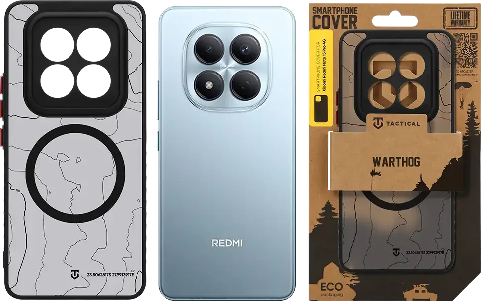 Dėklas Tactical MagForce Warthog Cover for Xiaomi Redmi Note 15 Pro 4G Asphalt