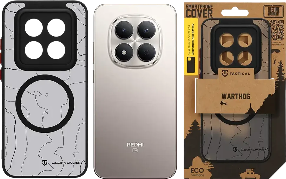 Dėklas Tactical MagForce Warthog Cover for Xiaomi Redmi Note 15 Pro 5G Asphalt