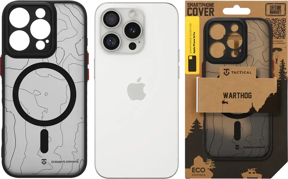 Dėklas Tactical MagForce Warthog Cover for Apple iPhone 16 Pro Asphalt