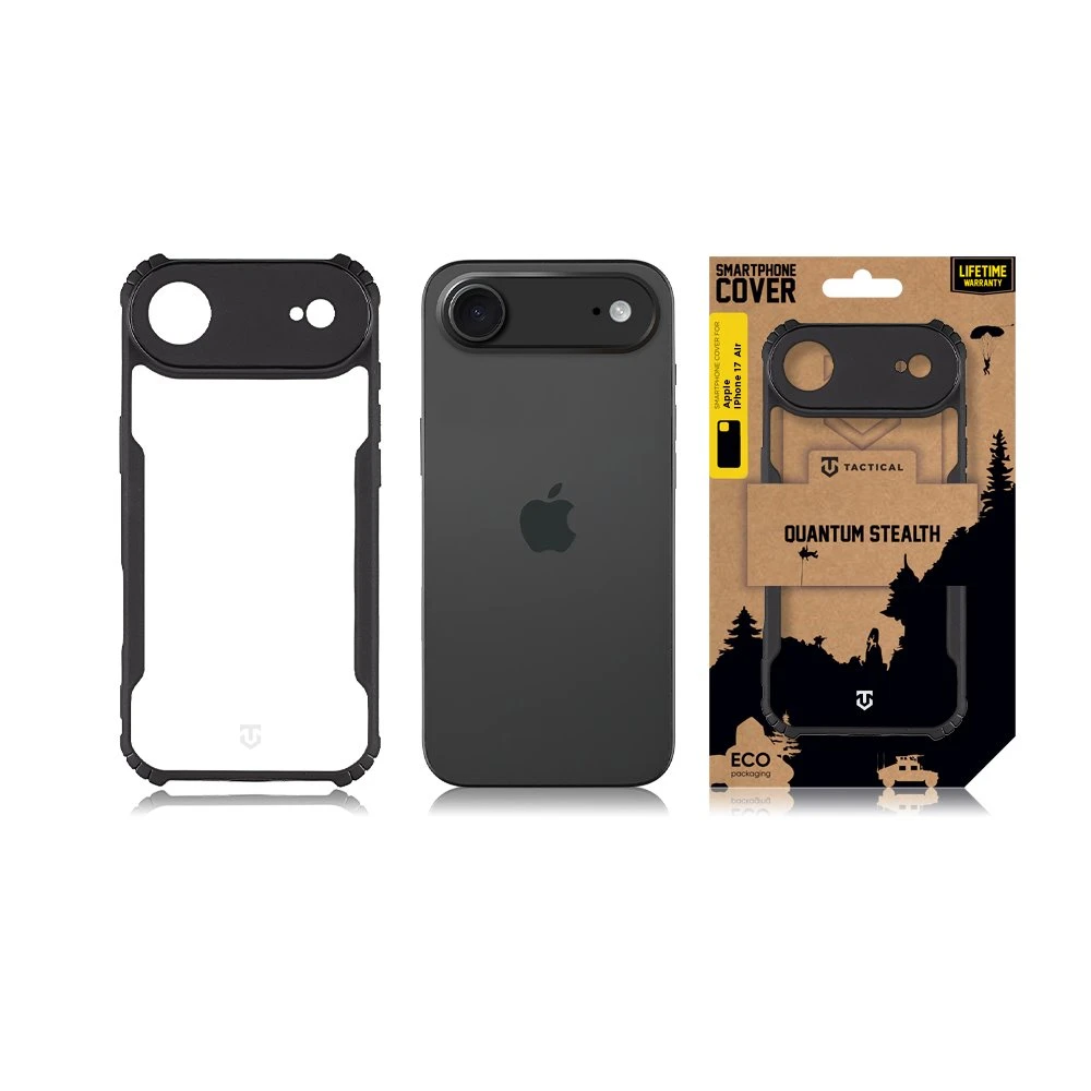 Tactical Quantum Stealth dėklas skirtas Apple iPhone 17 Air skaidrus/juodos spalvos