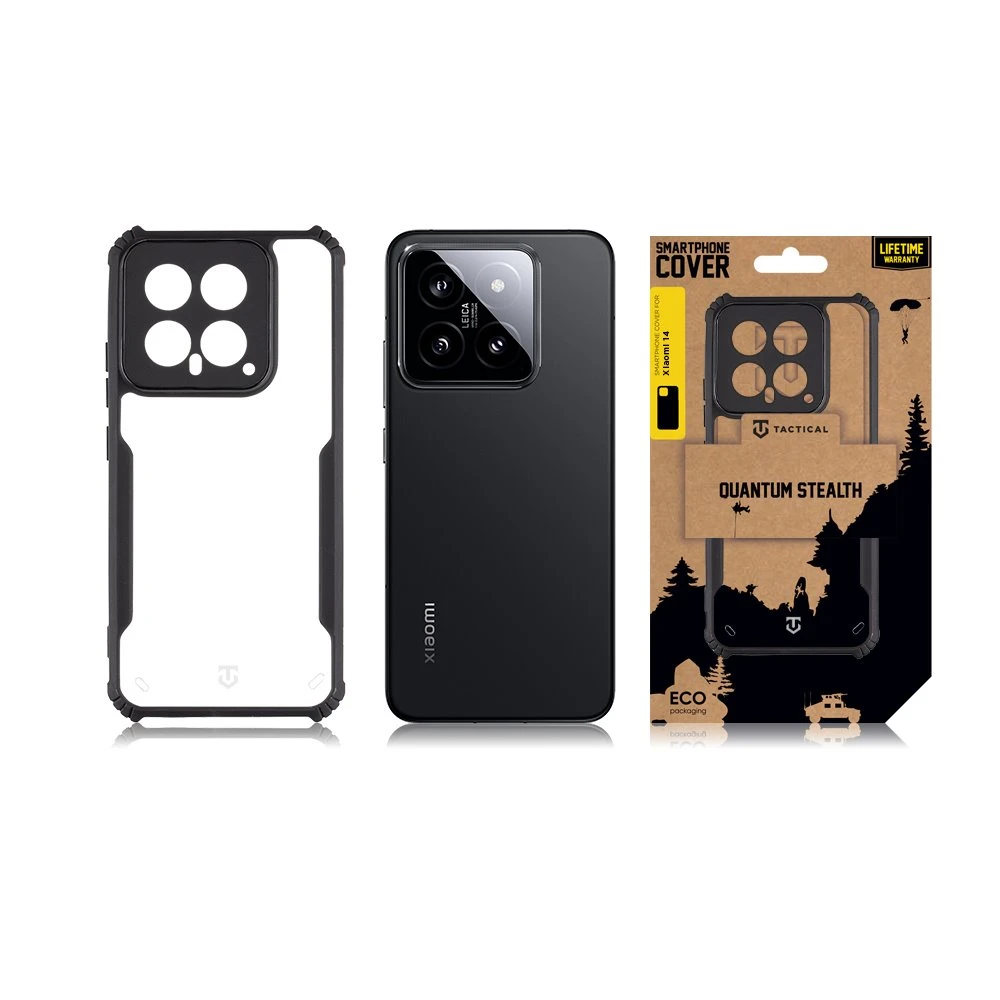 Dėklas Tactical Quantum Stealth Cover for Xiaomi 14 Clear/Juodas