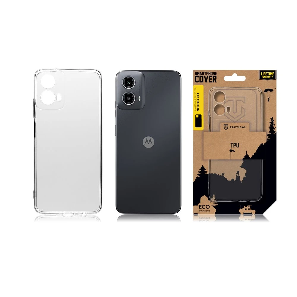 Dėklas Tactical Taktinis TPU dangtelis, skirtas Motorola G34 Skaidrus