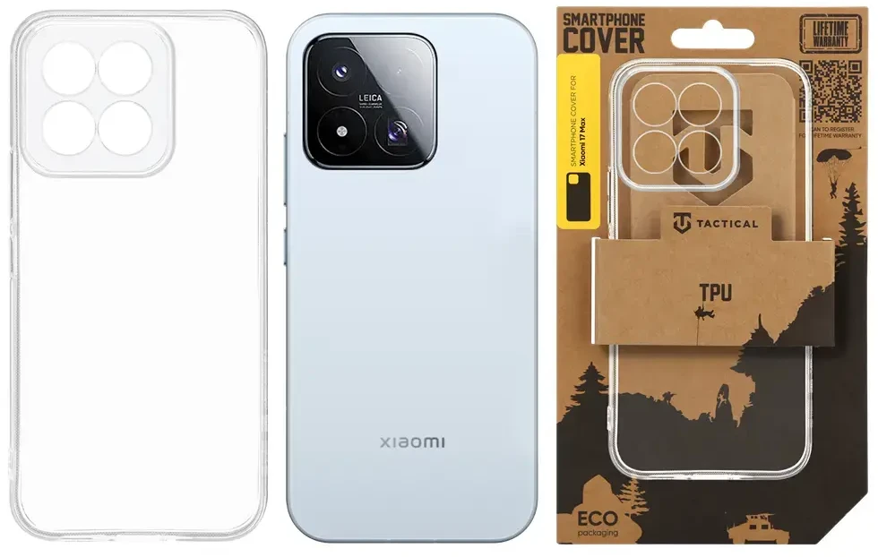Dėklas Tactical TPU Cover for Xiaomi 17 Max Transparent