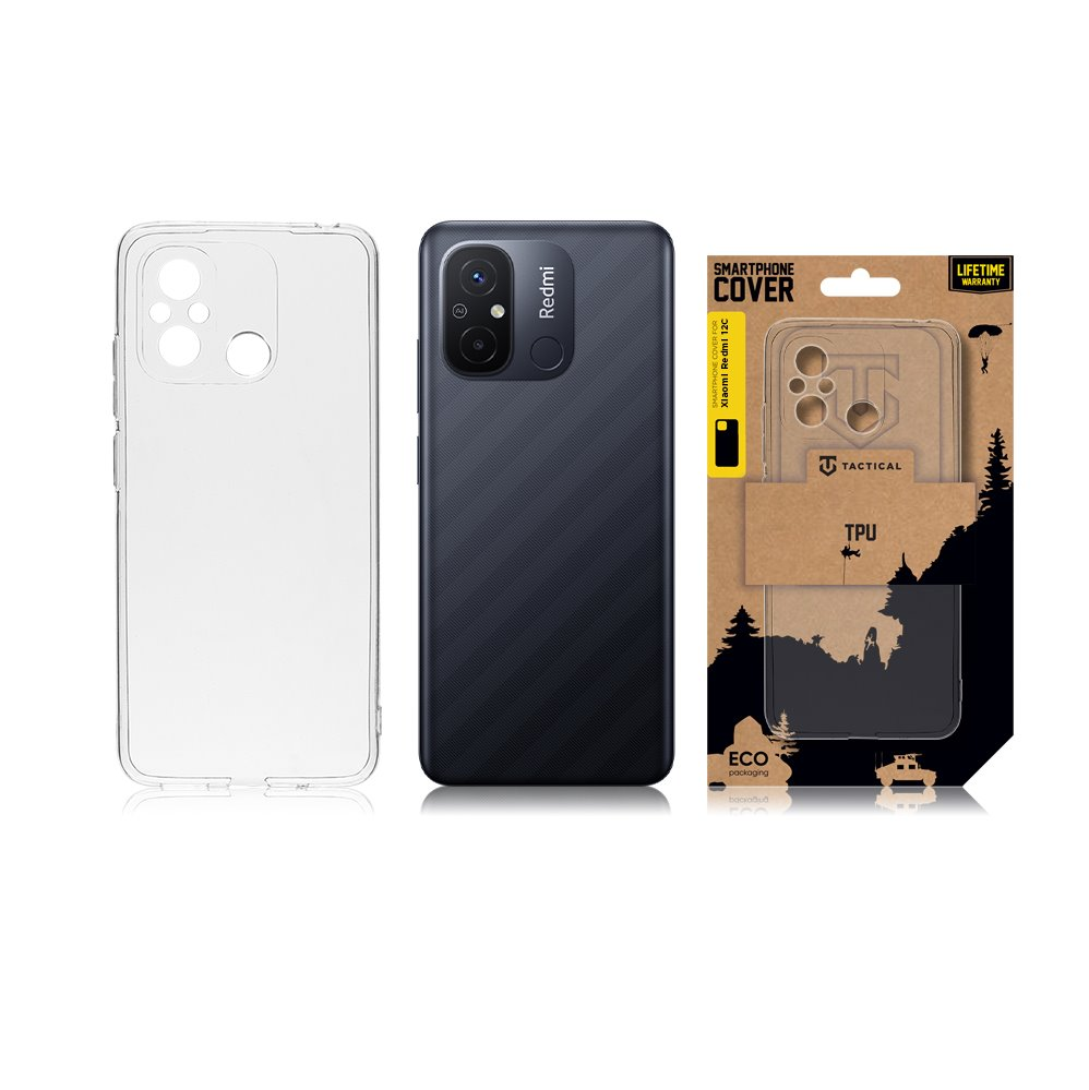 Tactical TPU dėklas skirtas Xiaomi Redmi 12C skaidrus