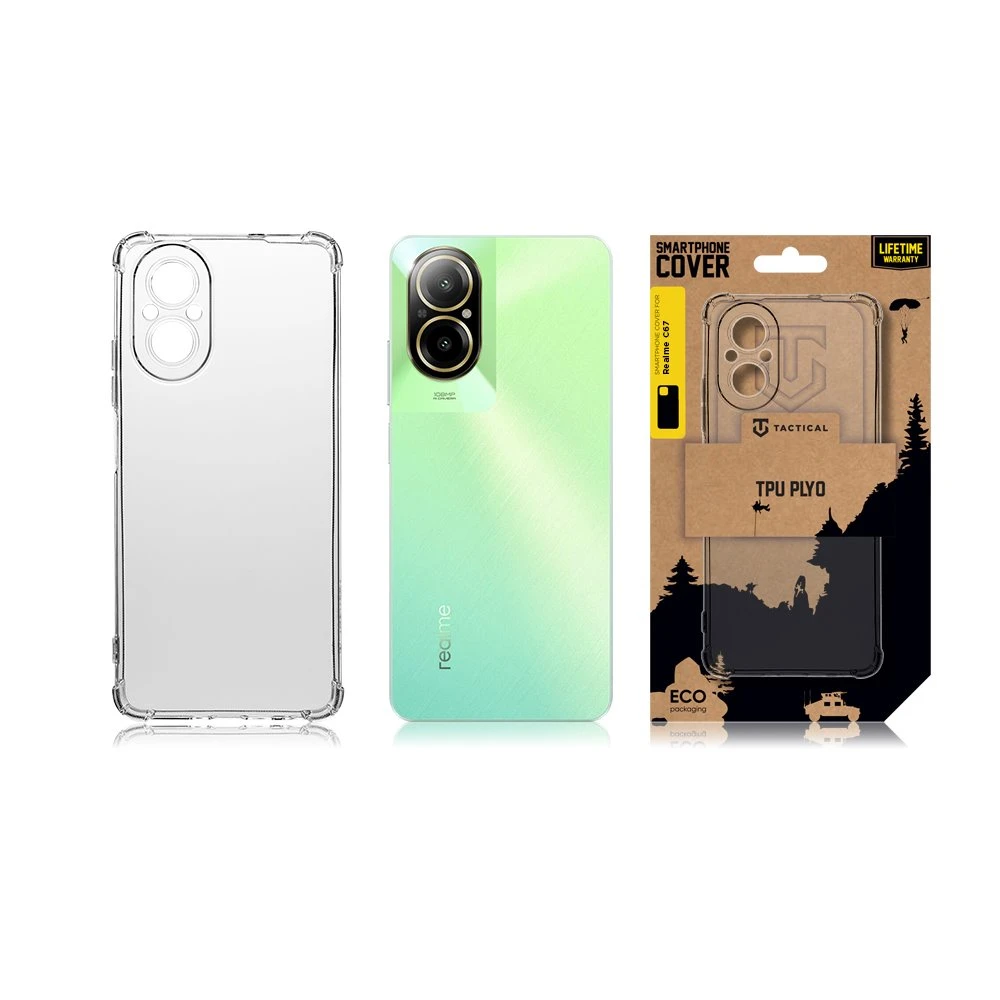 Dėklas Tactical TPU Plyo dangtelis, skirtas Realme C67 Transparent