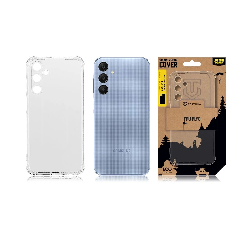 Dėklas Tactical TPU Plyo dangtelis, skirtas Samsung Galaxy A25 5G Transparent