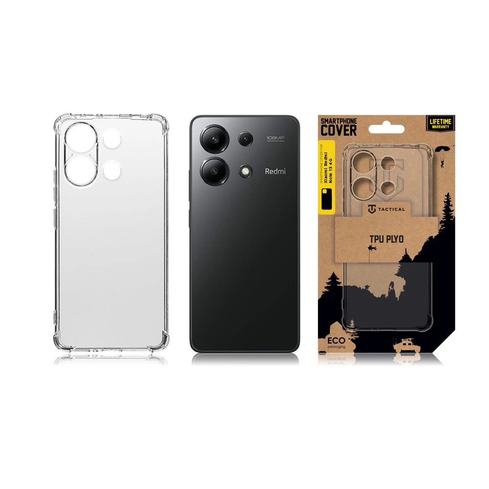 Dėklas Tactical TPU Plyo Cover Xiaomi Redmi Note 13 4G Transparent