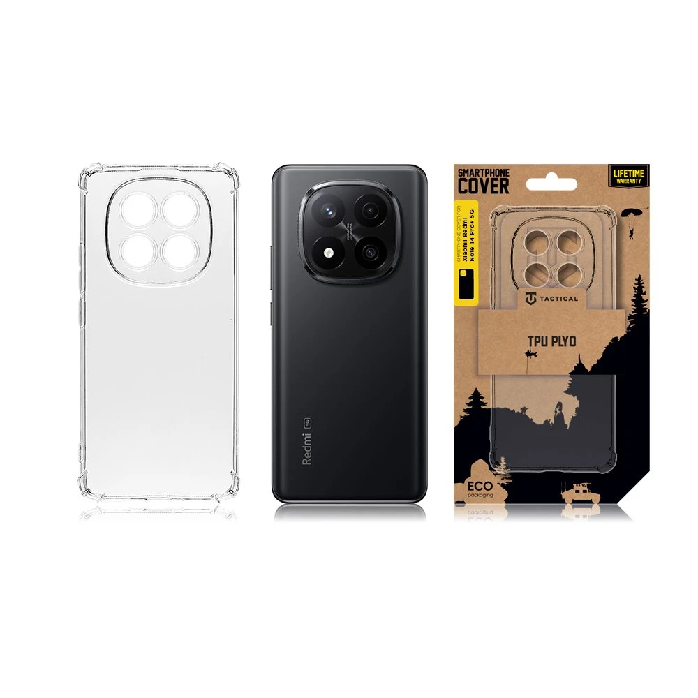 Tactical TPU Plyo dėklas skirtas Xiaomi Redmi Note 14 Pro+ 5G skaidrus