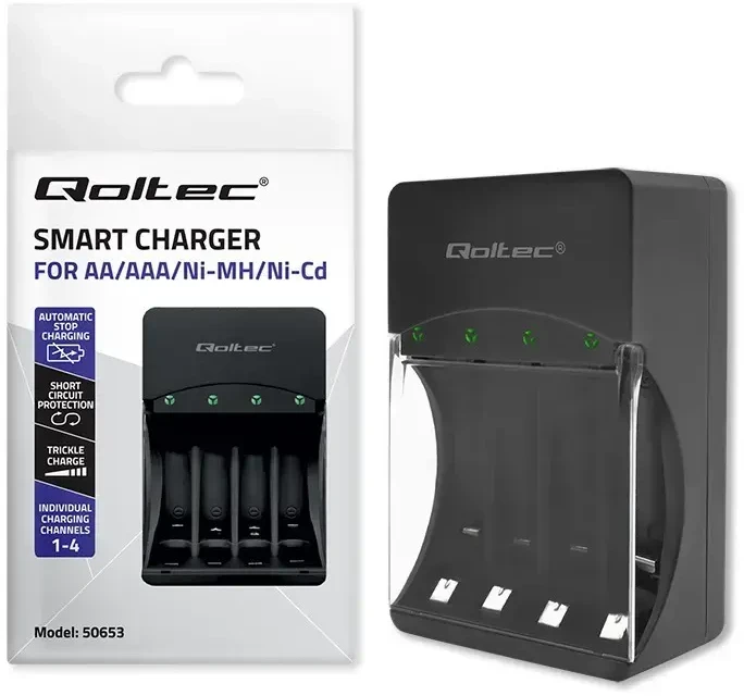 Įkroviklis - Qoltec 50653 Ni-MH R03/AAA R6/AA 1.2V