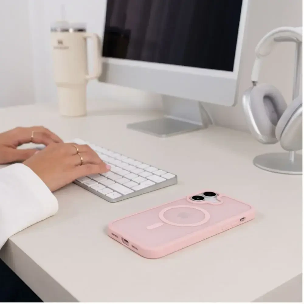 Dėklas TECH-PROTECT BASICMAG MAGSAFE IPHONE 17 MATTE Rožinis
