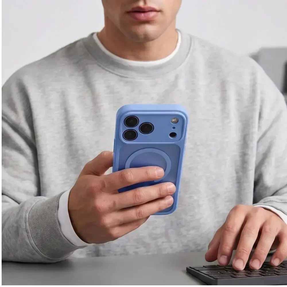 Dėklas Tech-Protect Basicmag Magsafe iPhone 17 Pro Max / 18 Pro Max matte light mėlynas