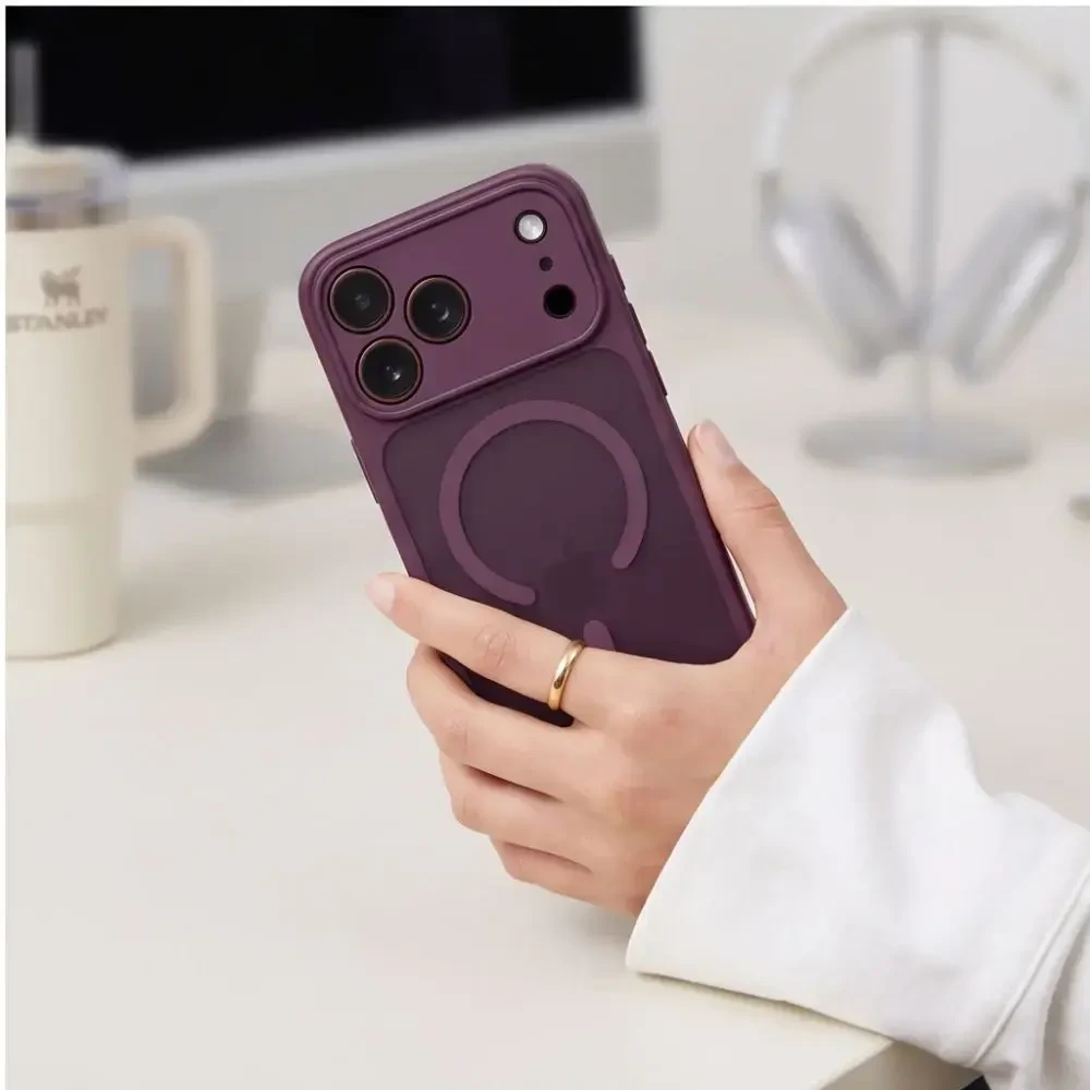 Dėklas Tech-Protect Basicmag Magsafe iPhone 17 Pro Max / 18 Pro Max matte dark cherry